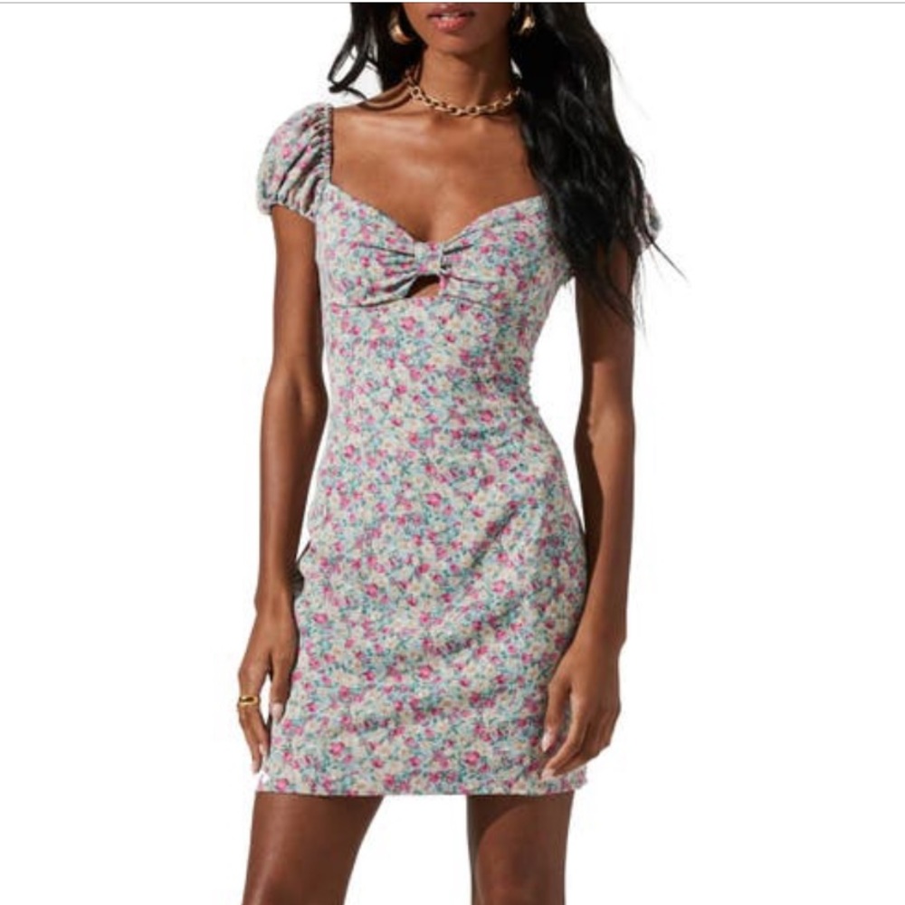 ASTR the Label Cap Sleeve Floral Mini Dress